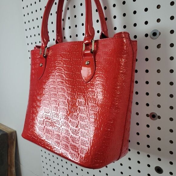 Folli Follie Red Patent Logomania Handbag - Picture 6 of 14